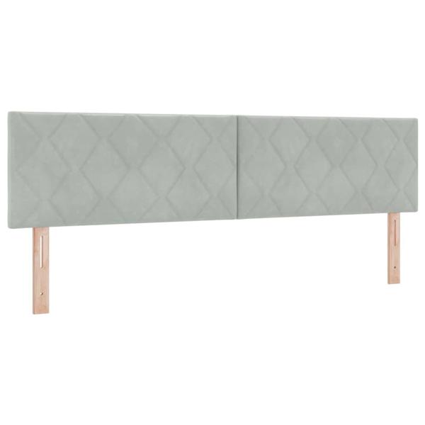 Boxspringbett mit Kopfteil Hellgrau 200 x 180 cm Samt