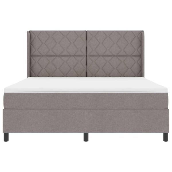Boxspringbett mit Kissen mit Kopfteil Taupe 200 x 180 cm Stoff
