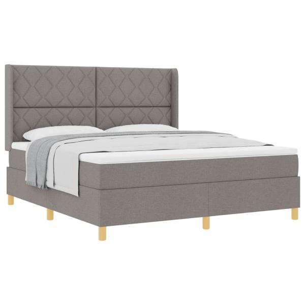 Boxspringbett mit Kopfteil Taupe 180 x 200 cm Stoff