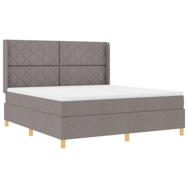 Boxspringbett mit Kopfteil Taupe 180 x 200 cm Stoff