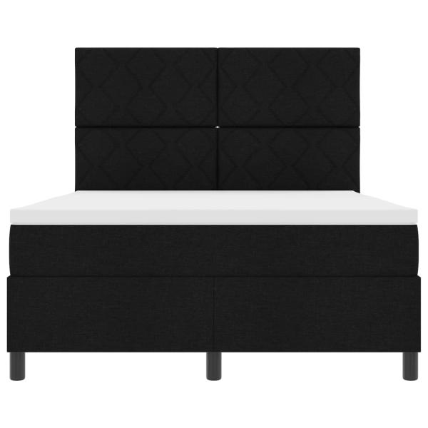 ARDEBO.de - Boxspringbett mit LED-Lichtleisten Schwarz 160 x 200 cm Stoff