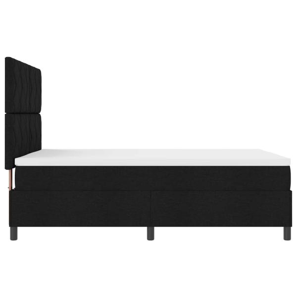 Boxspringbett mit LED-Lichtleisten Schwarz 160 x 200 cm Stoff