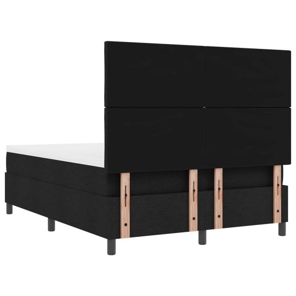 Boxspringbett mit LED-Lichtleisten Schwarz 160 x 200 cm Stoff