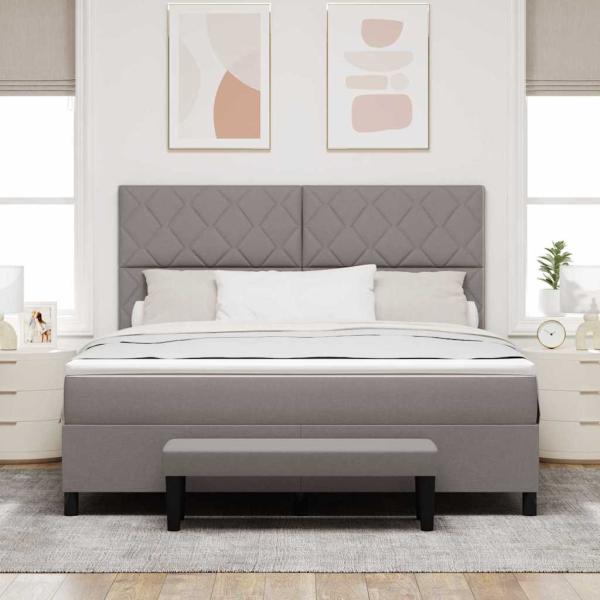 Boxspringbett mit Kopfteil Taupe 180 x 200 cm Stoff