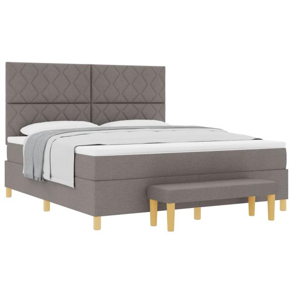 Boxspringbett mit Kopfteil Taupe 180 x 200 cm Stoff