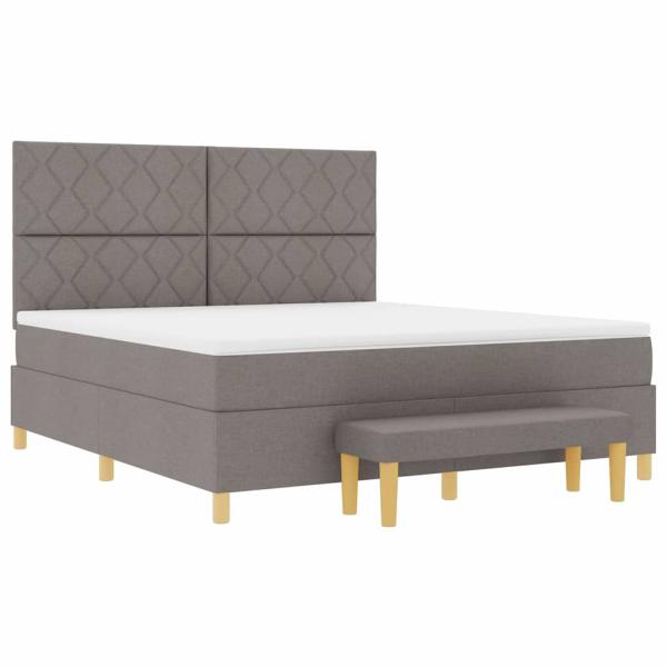 Boxspringbett mit Kopfteil Taupe 180 x 200 cm Stoff