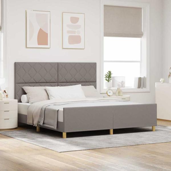 ARDEBO.de - Bettgestell mit Kopfteil Taupe 180 x 200 cm Stoff