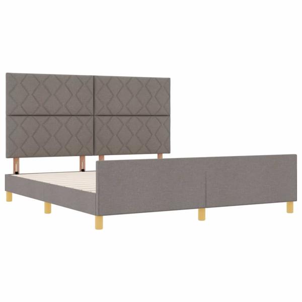 Bettgestell mit Kopfteil Taupe 180 x 200 cm Stoff