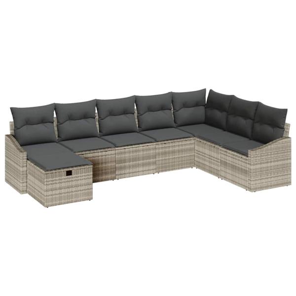 Gartensofa-set 8 stk. Poly-Rattan