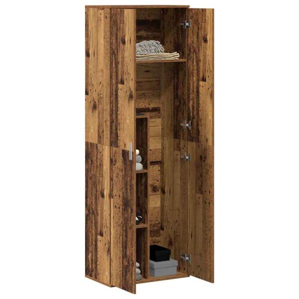 Highboard 60 x 35 x 180 cm Holzwerkstoff Altholz