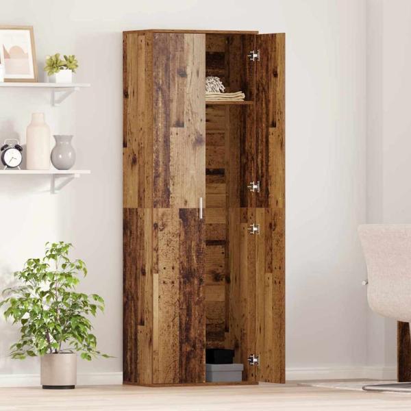 Highboard 60 x 35 x 180 cm Holzwerkstoff Altholz