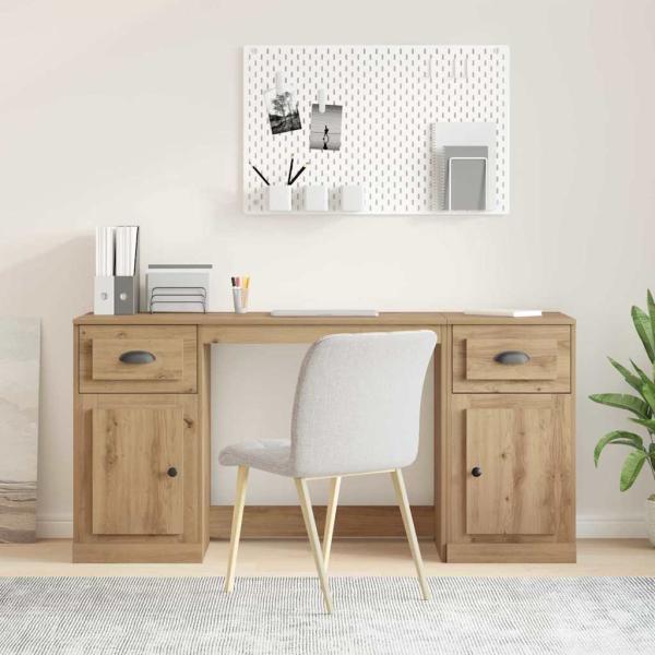 ARDEBO.de - Schreibtisch mit Schrank Artisan-Eiche Holzwerkstoff