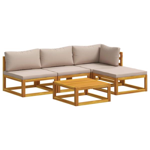 ARDEBO.de - Sofa-Set 5 stk. Natur Massivholz Akazie