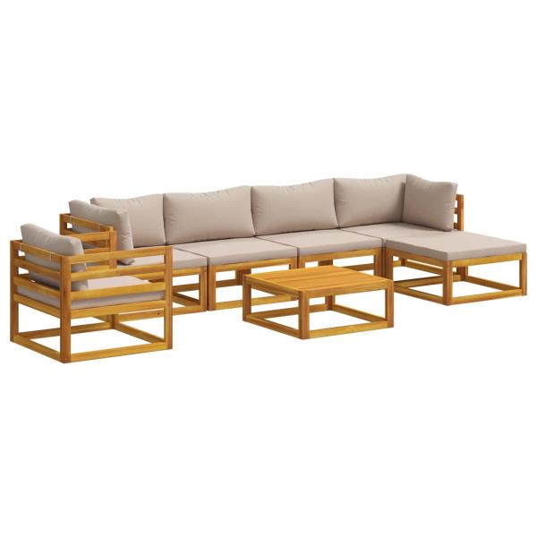 ARDEBO.de - Sofa-Set 7 stk. Natur Massivholz Akazie