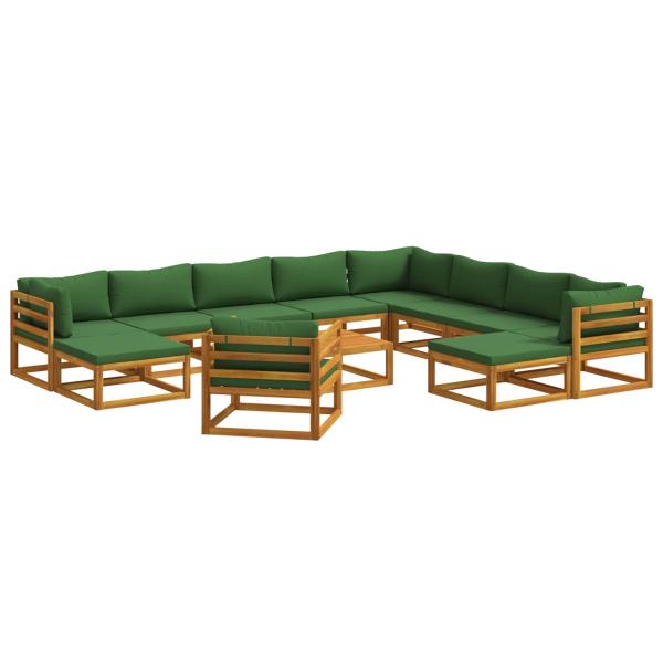 Sofa-Set 12 stk. Natur Massivholz Akazie