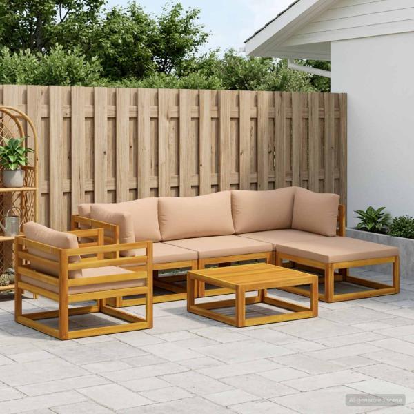 ARDEBO.de - Sofa-Set 6 stk. Natur Massivholz Akazie