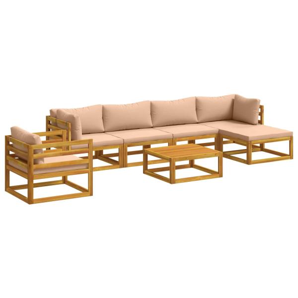Sofa-Set 7 stk. Natur Massivholz Akazie