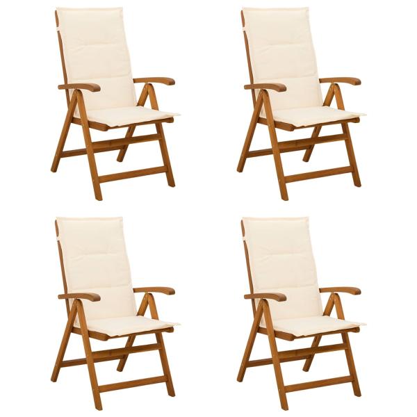 ARDEBO.de - Liegest?hle f?r den Garten 4 stk. Natur Massivholz Akazie