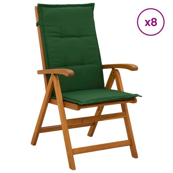 ARDEBO.de - Liegestühle für den Garten 8 stk. Natur Massivholz Akazie