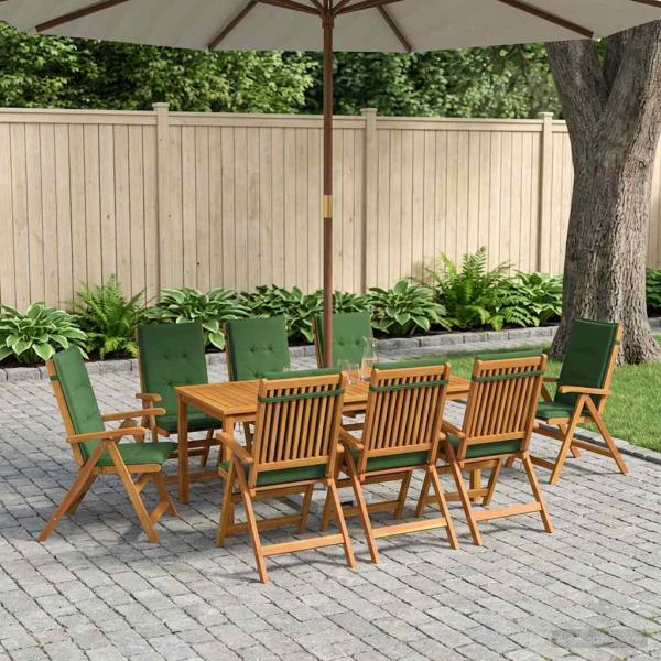 ARDEBO.de - 9-teilige Garten-Essgruppe 9 stk. Natur Massivholz Akazie
