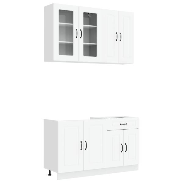 Kücheneinheit KALMAR 4 stk. Weiß Holzwerkstoff