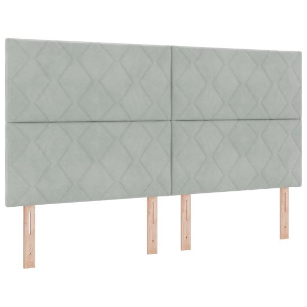 Boxspringbett mit Matratze Hellgrau 180 x 200 cm Samt