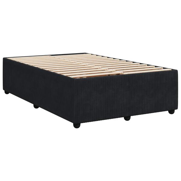 Boxspringbett mit Matratze Schwarz 120 x 190 cm Samt