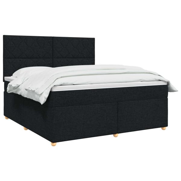 Boxspringbett mit Matratze Schwarz 160 x 200 cm Stoff