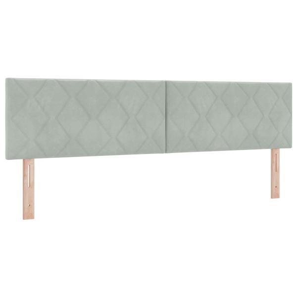 Ottoman Bett mit Matratze Hellgrau 180 x 200 cm Samt