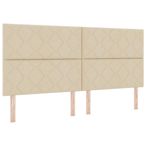 Ottoman Bett mit Matratze mit Kopfteil Creme 200 x 200 cm Stoff