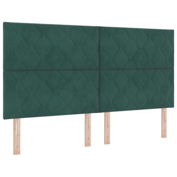 Ottoman Bett mit Matratze Dunkelgrün 180 x 200 cm Samt