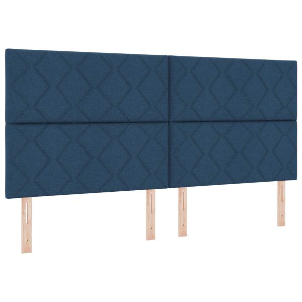Ottoman-Bett mit Matratze und LED Blau 200 x 200 cm Stoff