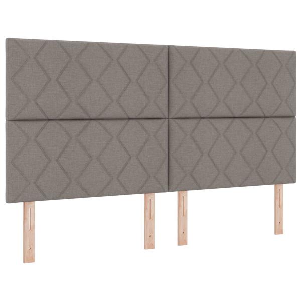 Ottoman-Bett mit Matratze und LED Taupe 180 x 200 cm Stoff