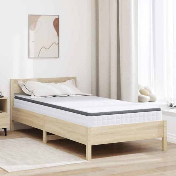 ARDEBO.de - Matratze Mittelweich 90 x 190 cm Weiß und Grau