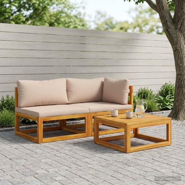 ARDEBO.de - Modulares Sofa-Set mit Kissen 2 stk. 2-Sitzer Massivholz Akazie