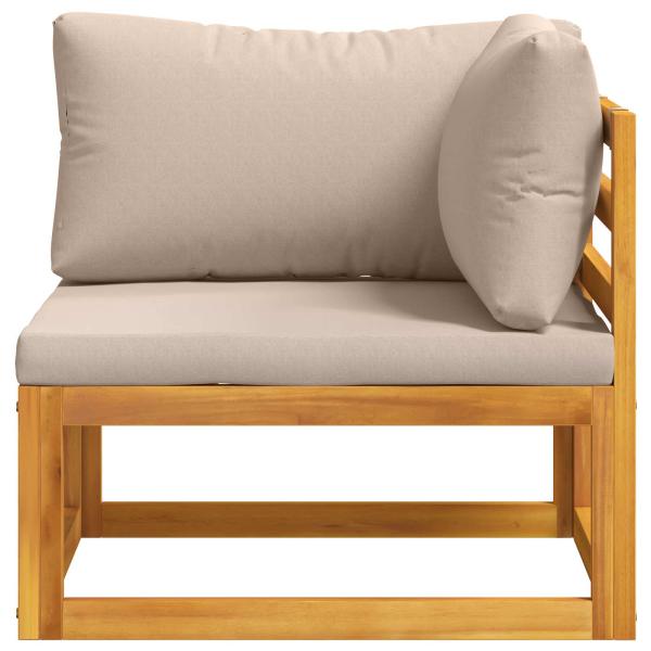 Ecksofa mit Kissen Massivholz Akazie Natur