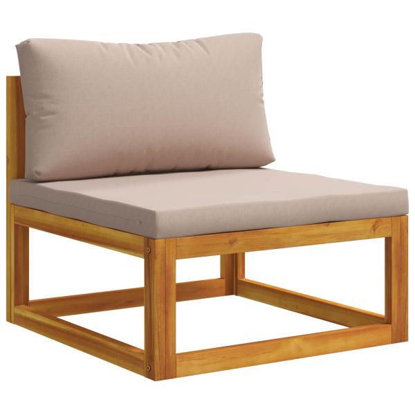 ARDEBO.de - Sofa-Mittelteil mit Kissen 100 % Polyester Solid-Acacia Natur