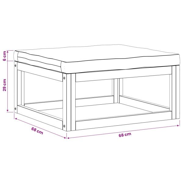 Modulares Fußteil mit Kissen Massivholz Akazie Natur