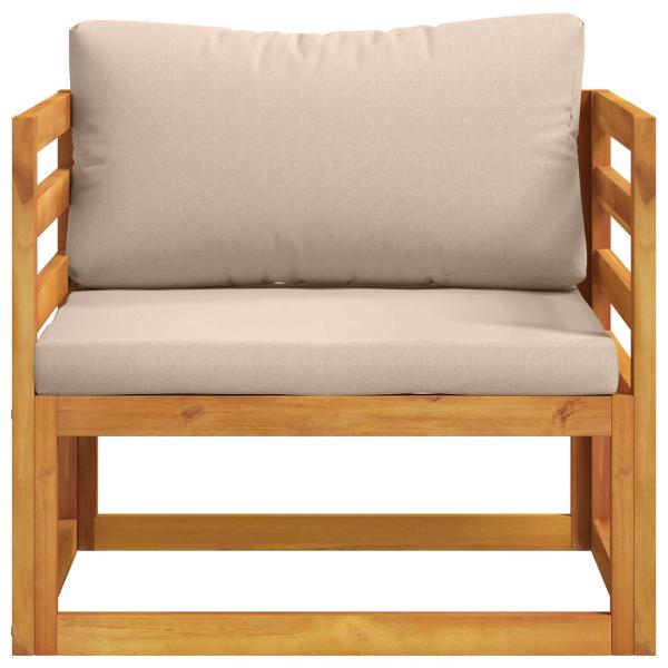 Ecksofa mit Kissen 100 % Polyester Solid-Acacia Natur