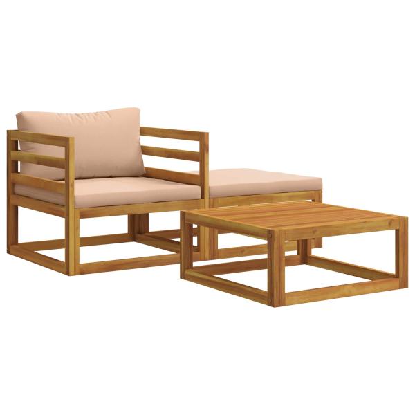 ARDEBO.de - Modulares Sofa-Set mit Kissen 3 stk. 2-Sitzer Massivholz Akazie