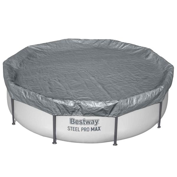 Bestway Poolabdeckung Ø3,05 m Rund Polyester Grau