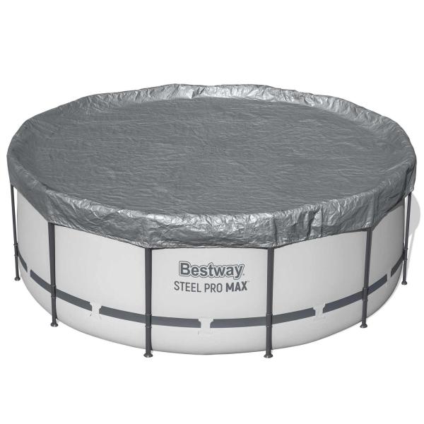 Bestway Poolabdeckung Ø3,66 m Rund Polyester Grau