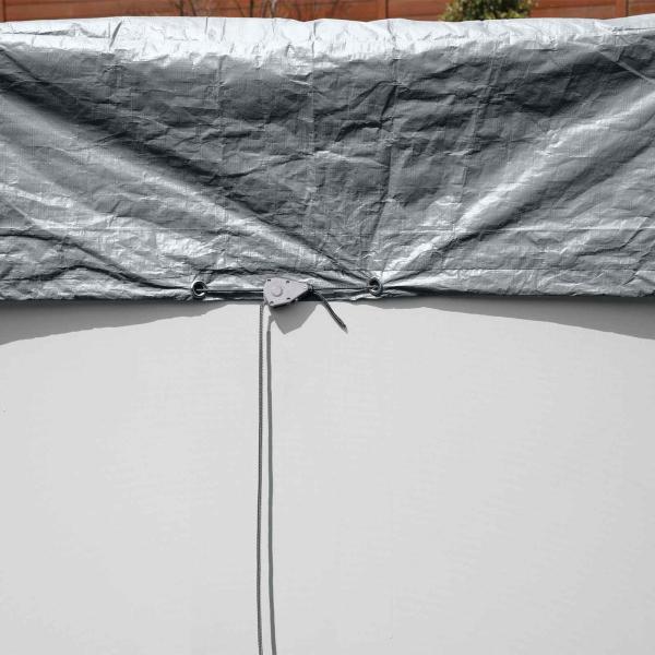 Bestway Poolabdeckung Ø4,27 m Rund Polyester Grau
