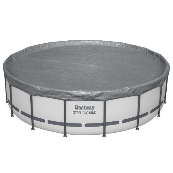 ARDEBO.de - Bestway Poolabdeckung Ø4,88 m Rund Polyester Grau