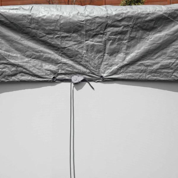 Bestway Poolabdeckung Ø4,88 m Rund Polyester Grau
