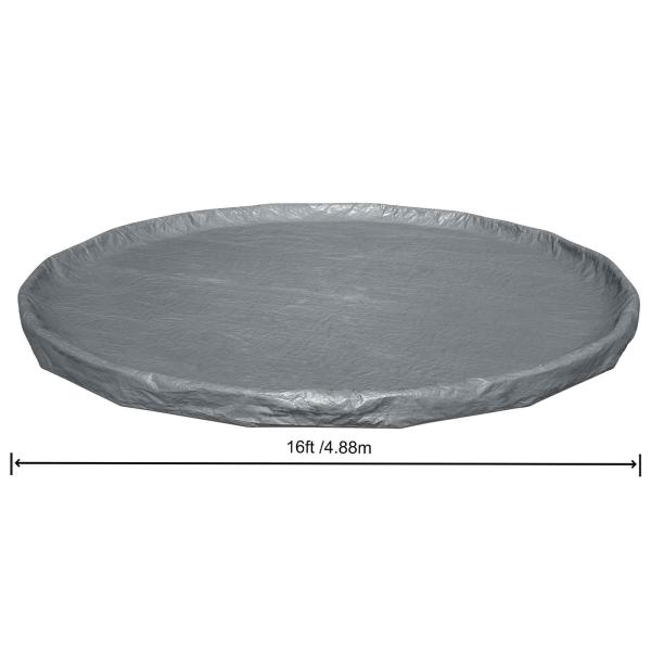 Bestway Poolabdeckung Ø4,88 m Rund Polyester Grau