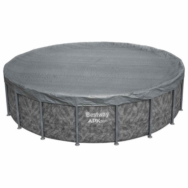 ARDEBO.de - Bestway Poolabdeckung Ø5,49 m Rund Polyester Grau