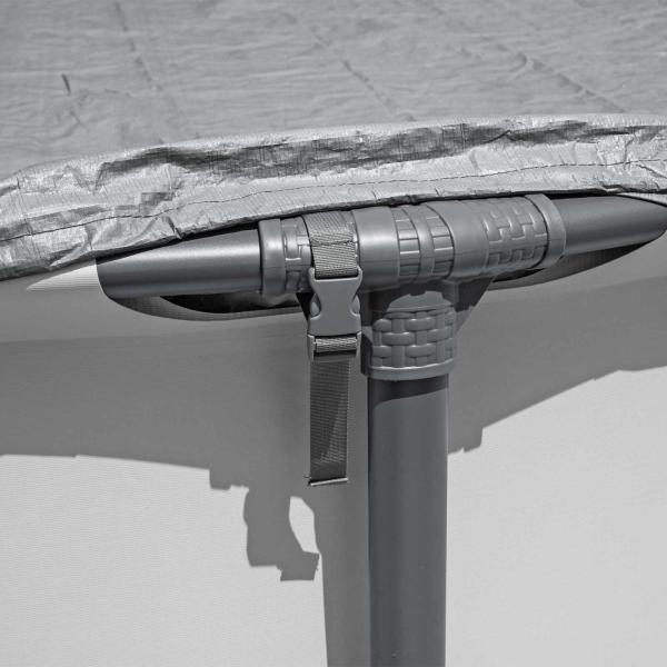Bestway Poolabdeckung Ø5,49 m Rund Polyester Grau