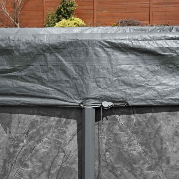 Bestway Poolabdeckung Ø6,1 m Rund Polyester Grau