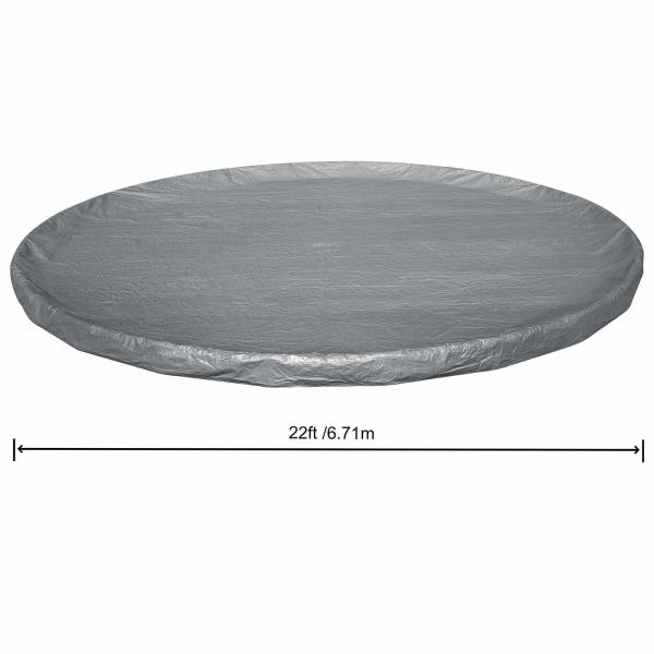 Bestway Poolabdeckung Ø6,71 m Rund Polyester Grau